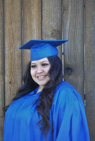 Lizzy in cap and gown.