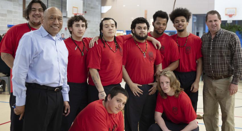 Naselle’s Native youth pictured along with Superintendent Pat Escamilla and Washington State Representative Brian Blake.