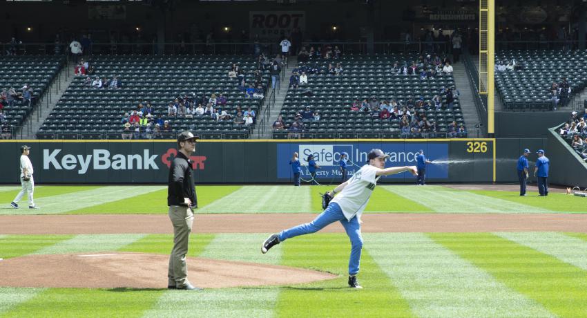 We Are Family Day first pitch