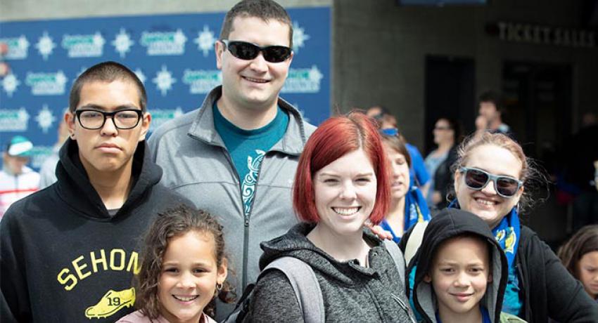 family at Seattle Mariners game