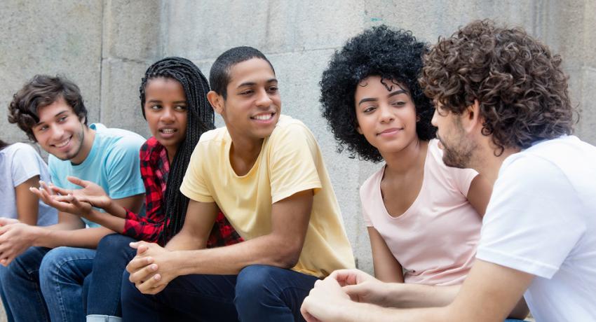 Youth gather to socialize. 