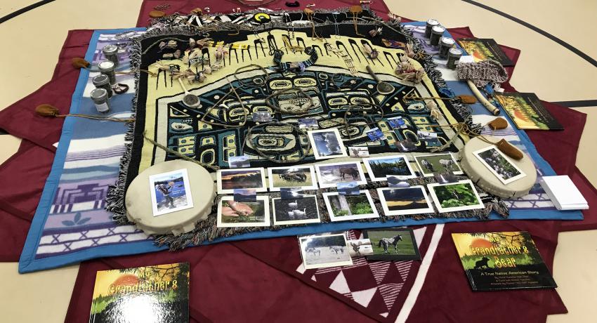 Blankets and other youth-made ceremonial gifts for the Naselle Potlatch. 