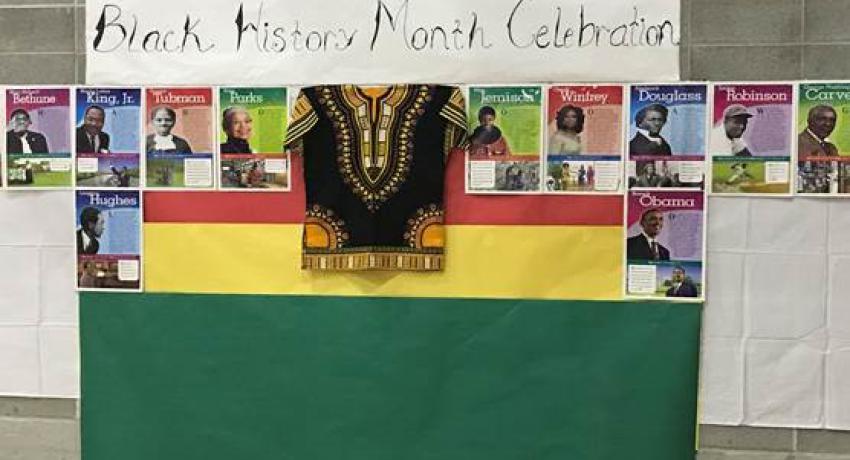 Black History Month art and decorations at Naselle Youth Camp. 