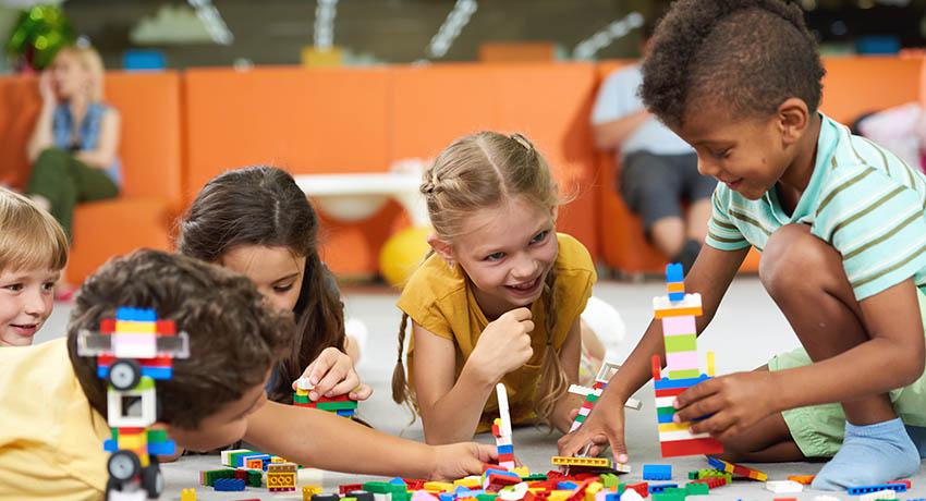 children in daycare playing