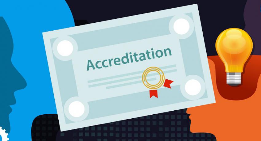 accreditation authorized certificate paper with stamp graphic