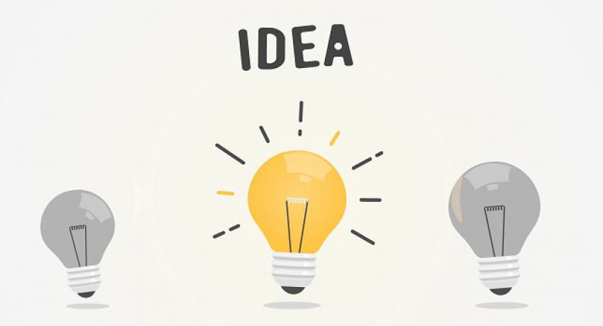 Lightbulb graphic with the word "idea" 