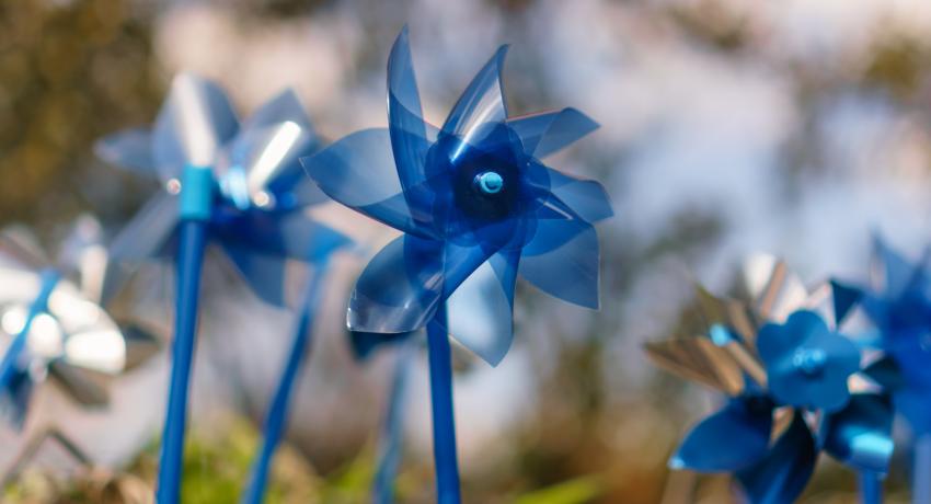 Blue pinwheels